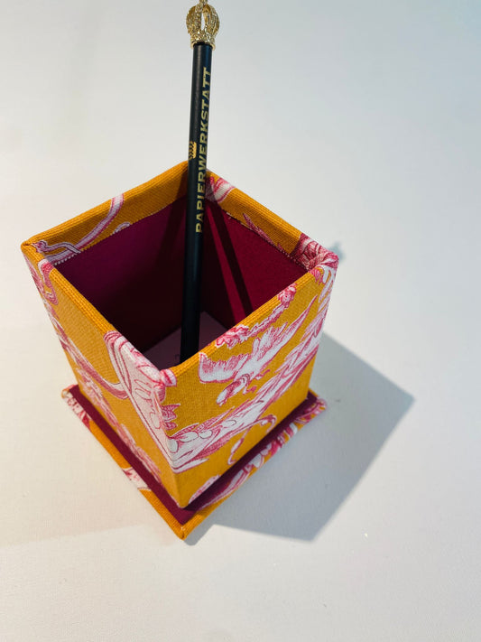 Stifteköcher - Toile de Jouy Orange