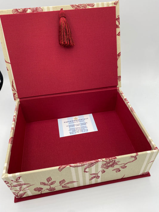 Schatzkiste aus Stoff – Vogelgezwitscher beige