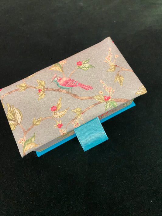 Box für Taschentücher - Vögel türkis